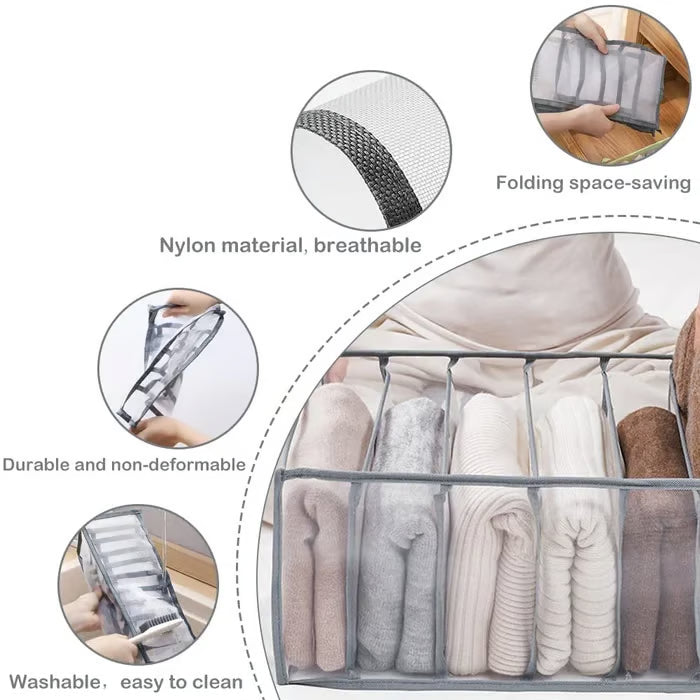 ✨ Space-Saving Wardrobe Organizer 👕 | Foldable & Multi-Compartment Clothing Storage 🏡💖