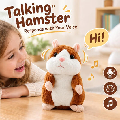 🥳2026 HOT SALE🥳💞50K+ SOLD! 🐹✨Talking Hamster Plush – repeats whatever you say, auto head-shaking, hilarious fun for kids & adults. Perfect gift & pet entertainment! 🎁💚