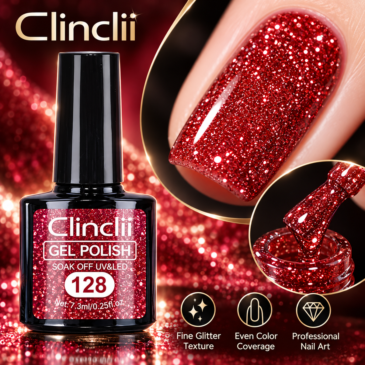 Sparkling Diamond Glitter Nail Gel ✨