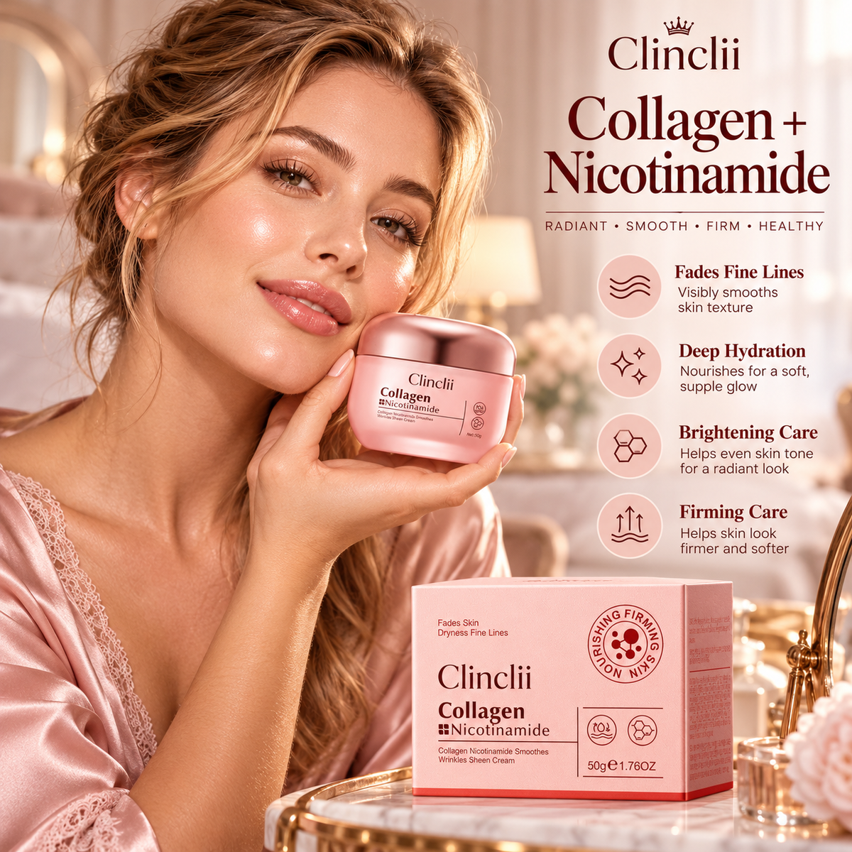 Collagen & Niacinamide Cream|Highly Effective Brightening & Firming|Deep Hydration