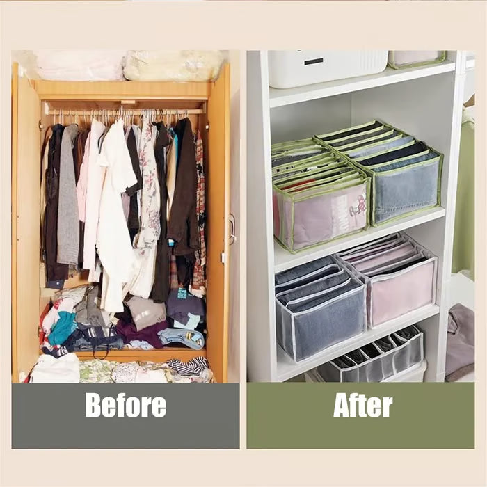 ✨ Space-Saving Wardrobe Organizer 👕 | Foldable & Multi-Compartment Clothing Storage 🏡💖