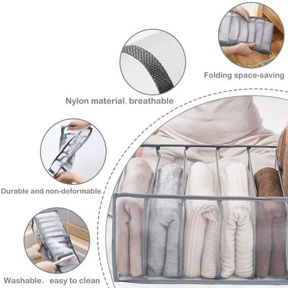 ✨ Space-Saving Wardrobe Organizer 👕 | Foldable & Multi-Compartment Clothing Storage 🏡💖